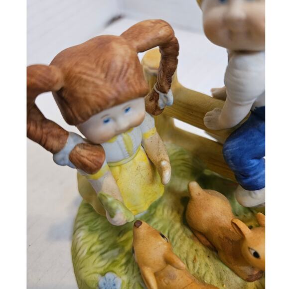Cabbage Patch Kids "Deer Friends" porcelain figurine 1984 Xavier Roberts - Picture 3 of 9